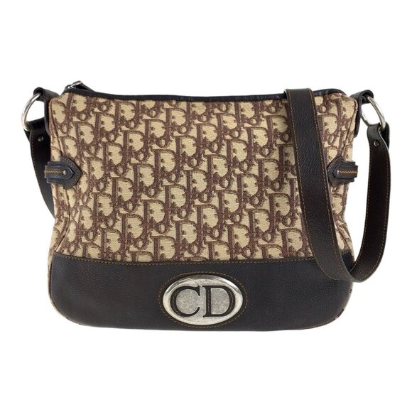 DIOR Vintage Brown Leather Shoulder Bag - Picture 1 of 10